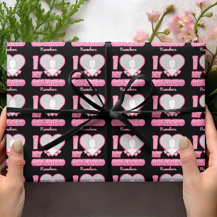 Custom I Love My Girlfriend – Add Photo & Name Wrapping Paper