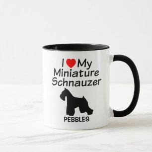 Custom I Love My Miniature Schnauzer Dog Mug
