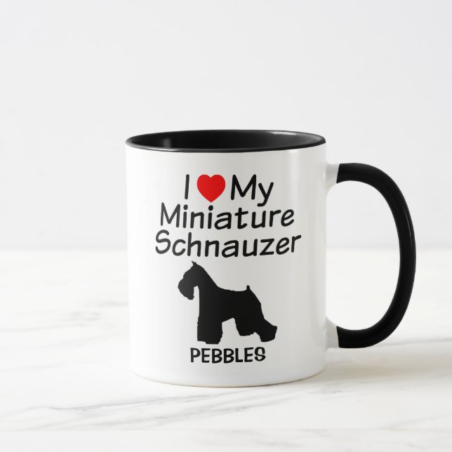 Custom I Love My Miniature Schnauzer Dog Mug (Right)