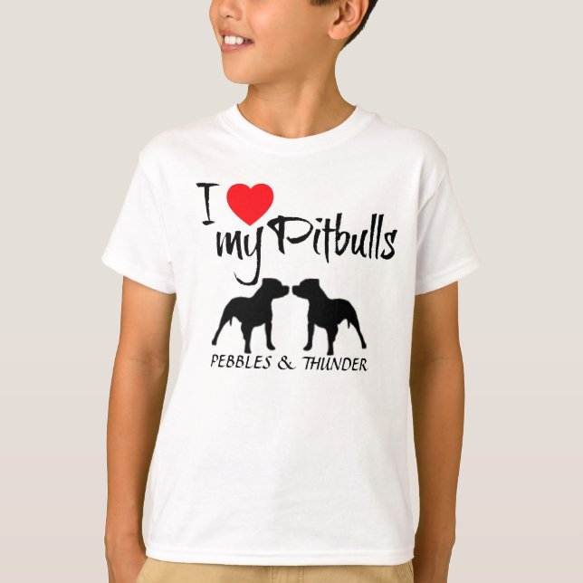 Custom I Love My Pitbulls T-Shirt (Front)