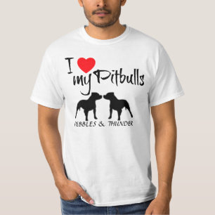 Custom I Love My Pitbulls T-Shirt