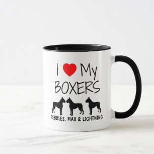 Custom I Love My Three Boxers Mug