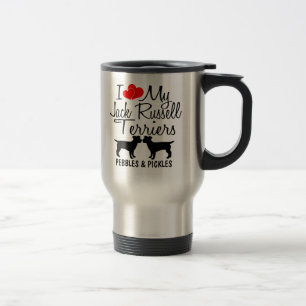 Custom I Love My Two Jack Russell Terriers Mug