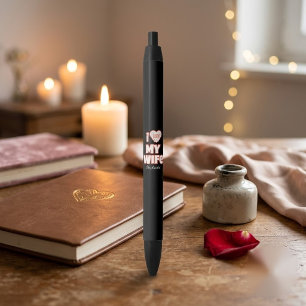 Custom I Love My Wife – Add Name & Photo Black Ink Pen