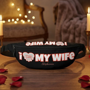 Custom I Love My Wife – Add Name & Photo Bum Bags