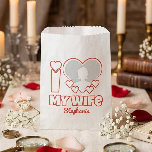Custom I Love My Wife – Add Name & Photo Favour Bags