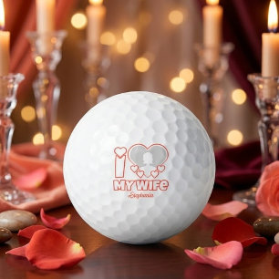 Custom I Love My Wife – Add Name & Photo Golf Balls