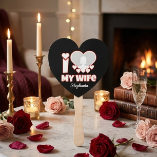 Custom I Love My Wife – Add Name & Photo Hand Fan