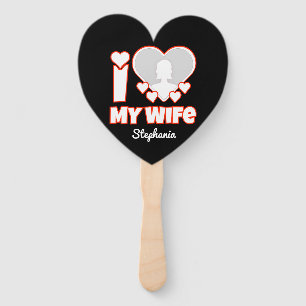 Custom I Love My Wife – Add Name & Photo Hand Fan