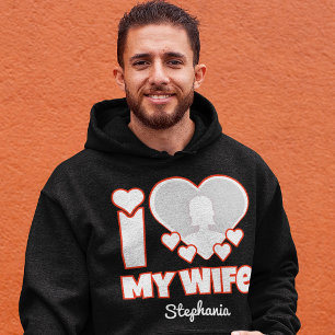 Custom I Love My Wife – Add Name & Photo Hoodie