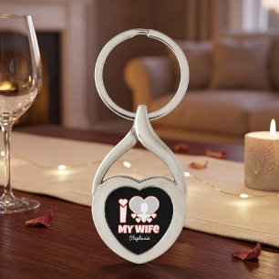 Custom I Love My Wife – Add Name & Photo Key Ring
