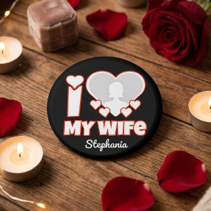 Custom I Love My Wife – Add Name & Photo Magnet