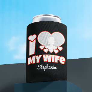 Custom I Love My Wife – Add Name & Photo Seltzer Can Cooler