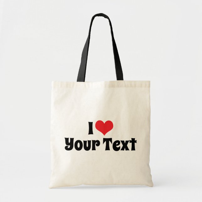 Custom I Love Red Heart Add Your Custom Text Tote Bag (Front)