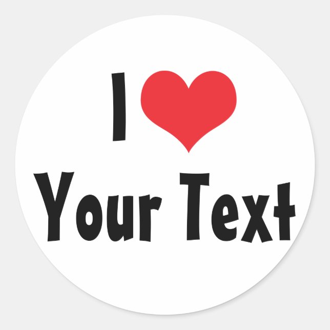 Custom I Love Sticker (Front)