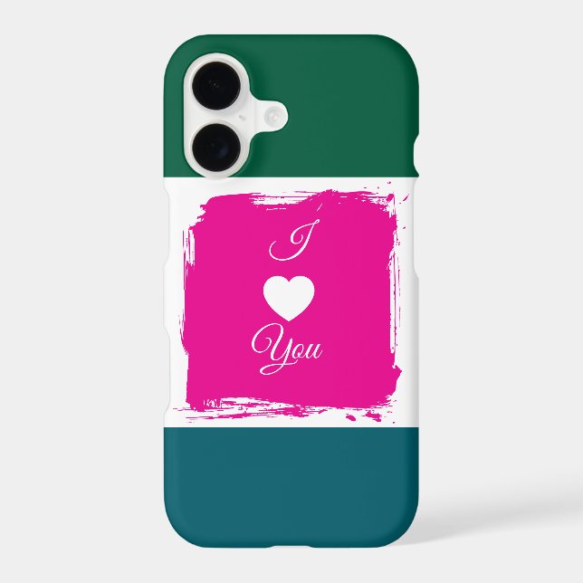 Custom “I Love You” Color Block Phone Case – Roman (Back)