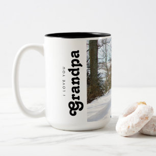 Custom I love you Grandpa Photo Two-Tone Coffee Mug