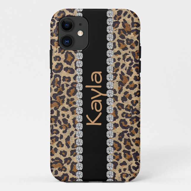 CUSTOM I phone 5 CASE LEOPARD DESIGN (Back)