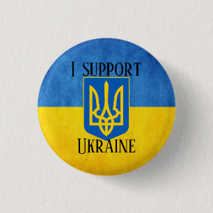 Custom I support Ukraine UKRAINIAN FLAG Pin Patch 