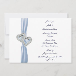 Custom Ice Blue Hearts Bachelorette Party Invite