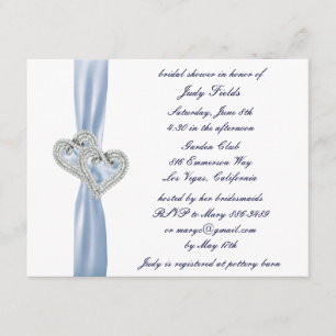Custom Ice Blue Hearts Bridal Shower Invitation