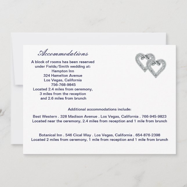 Custom Ice Blue Hearts Enclosure Card (Front)