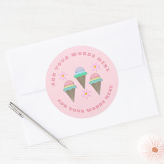 Custom Ice Cream Cone Stickers 