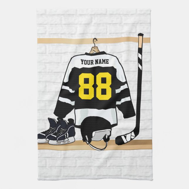 Custom Ice Hockey design Tea Towel (Vertical)