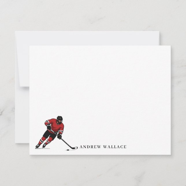 Custom Ice Hockey Note Card (Front)