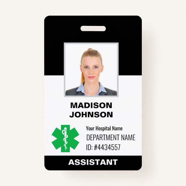 Custom ID Badge – Employee Photo, Logo, Barcode (Front)