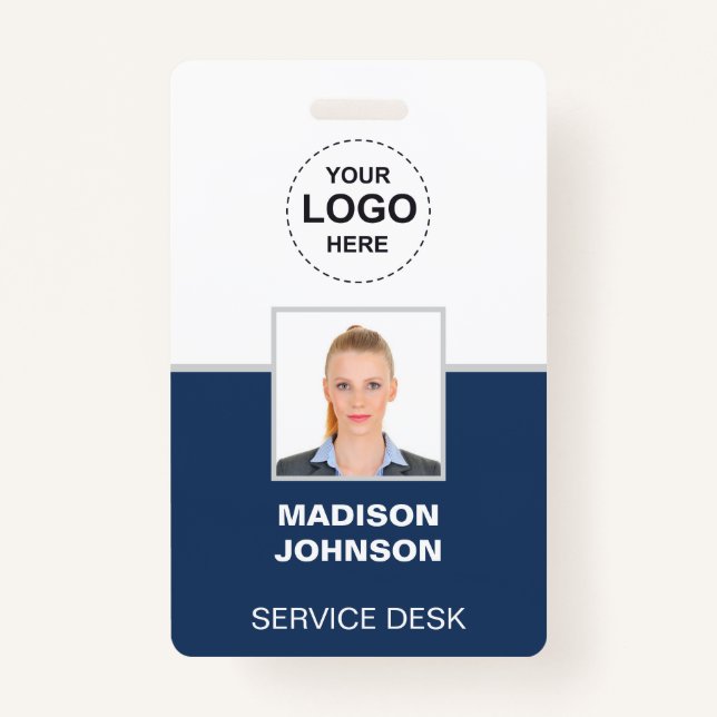 Custom ID Badge – Employee Photo, Logo, Barcode (Front)