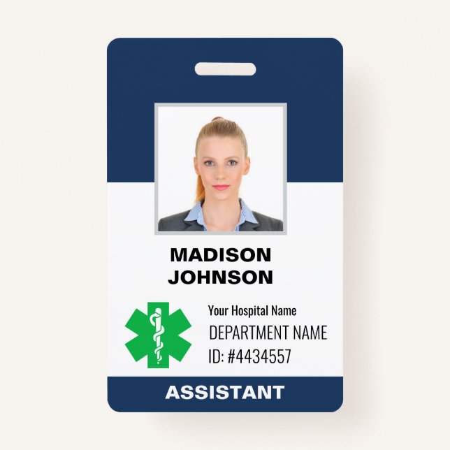 Custom ID Badge – Employee Photo, Logo, Barcode (Front)