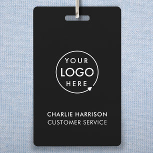Custom ID Badges Employee Staff Black Name Badge