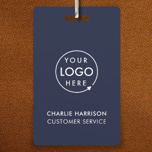 Custom ID Badges Staff Navy Blue Name Badge