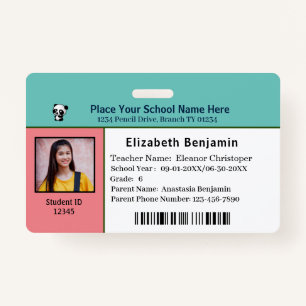 Custom ID Identification Card Child Boy Girl ID Badge
