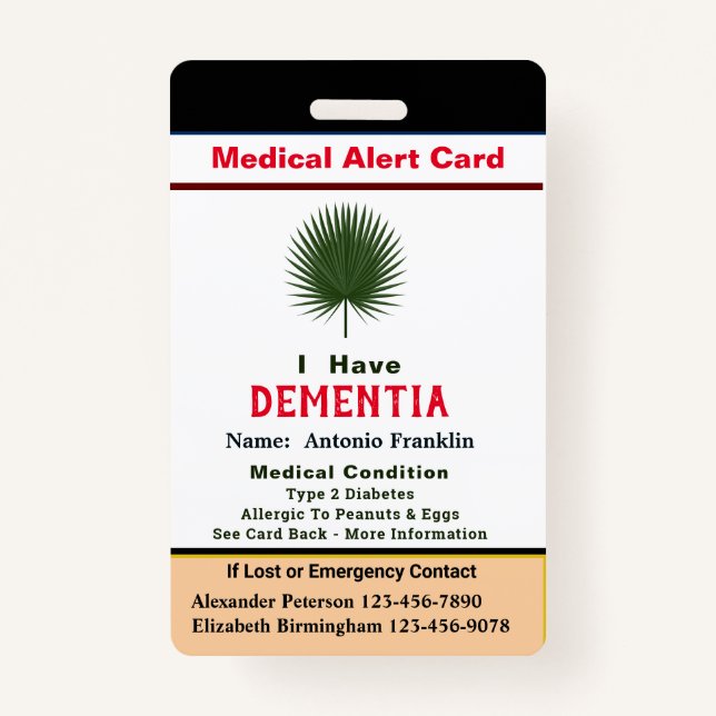 Custom ID Identification Child Adult Name ID Badge (Front)