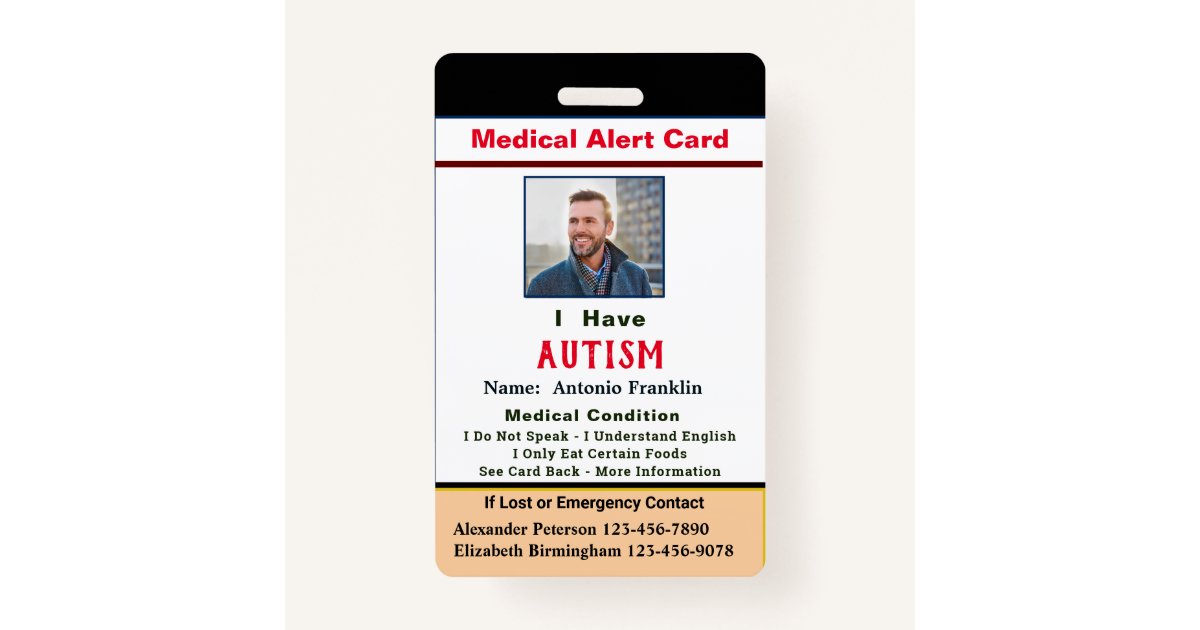 Custom ID Identification Child Adult Photo Name ID Badge Zazzle.co.uk