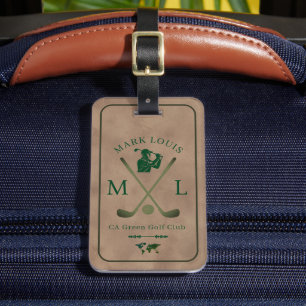 Custom ID Old-Brown Bag-Tag for Golfers Luggage Tag