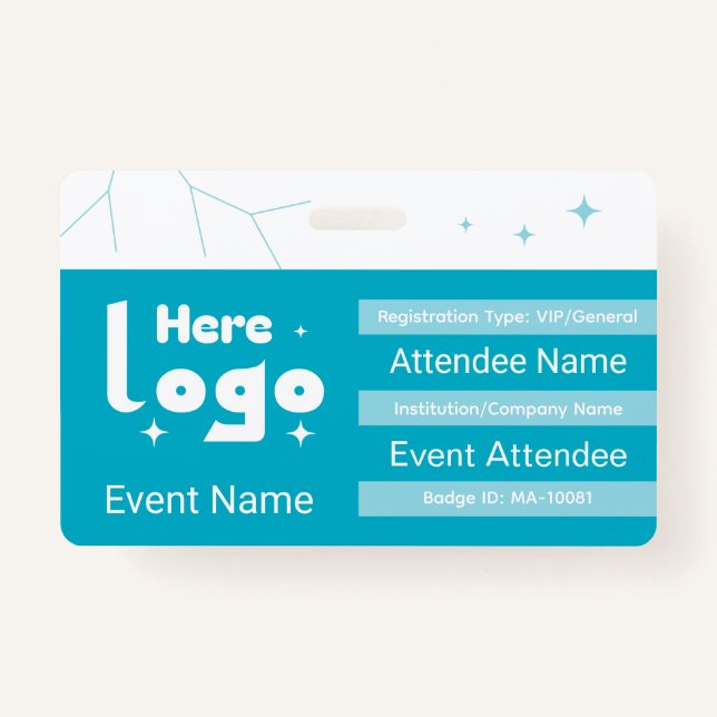 Custom identification badge with QR code and logo ID Badge (Front)