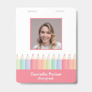 Custom Identification Barcode Teacher Photo ID Badge