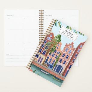 Custom Illustrated Amsterdam Travel Gift 2026-2027 Planner