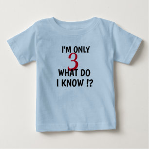 Custom I'm Only Three Personalise Age Funny Kids Baby T-Shirt