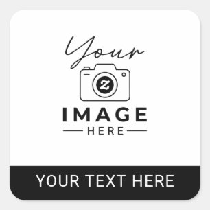 Custom Image and Text Square Sticker
