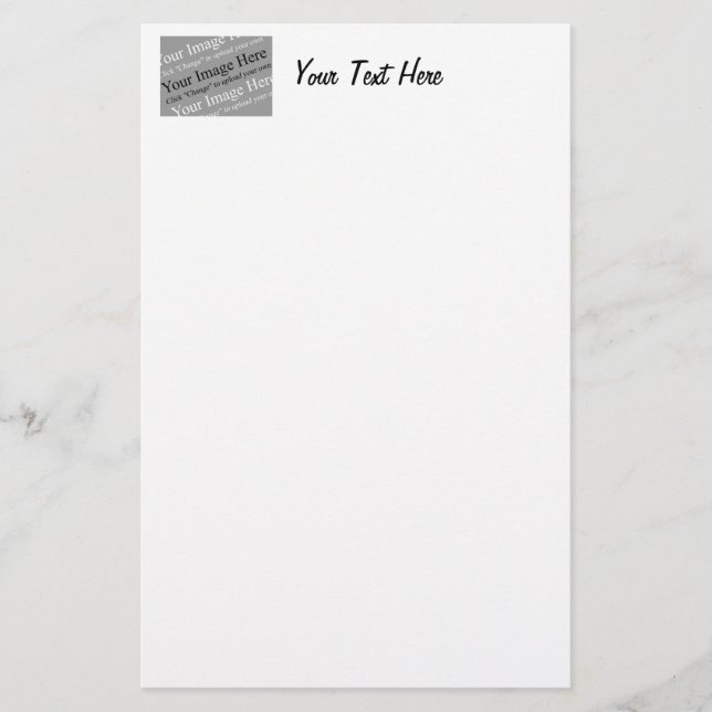 Custom image and Text Template for Stationery (Front)