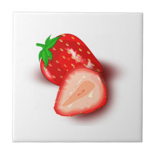 Custom Image Design Strawberry Fruit Template Tile
