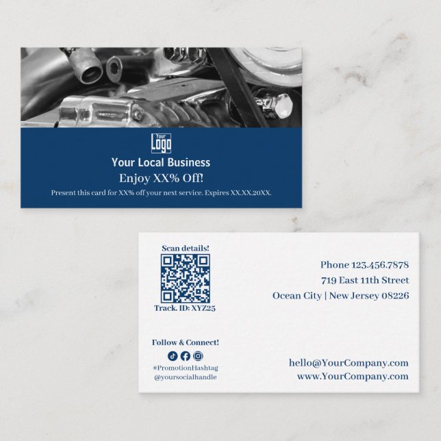 Custom Image Local Business XX% Discount Card (Front/Back)