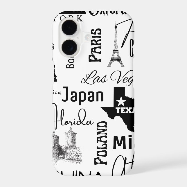 Custom image modern pattern paris black and white  (Back)