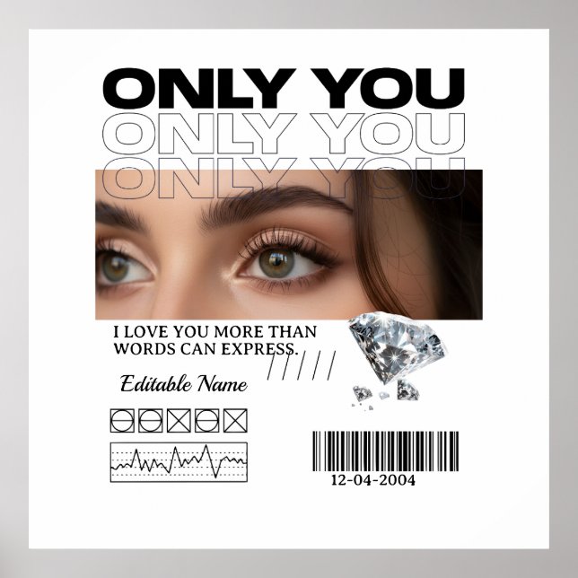 Custom Image, name & Text | Personalized Poster (Front)