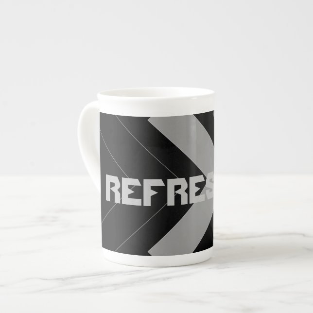 Custom Image photo Text Refresh Me Speciality  Bone China Mug (Front Left)
