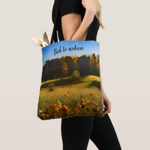 Custom Image/Text Nature Watercolor Tote Bag